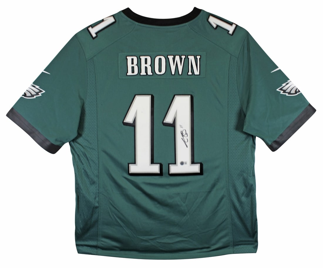 A.J. Brown Signed Philadelphia Eagles Green Nike Jersey BAS Witnessed Authenticated (1 of 5)