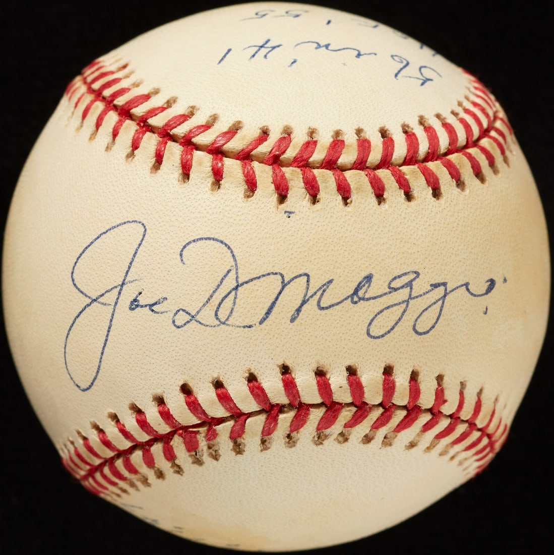 Joe DiMaggio Signed Baseball with Inscriptions JSA Authenticated 50/160: Joe DiMaggio Signed Baseball with Inscriptions JSA Authenticated 50/160 This is an original baseball signed by baseball legend Joe DiMaggio, featuring multiple inscriptions that showcase his remarkabl