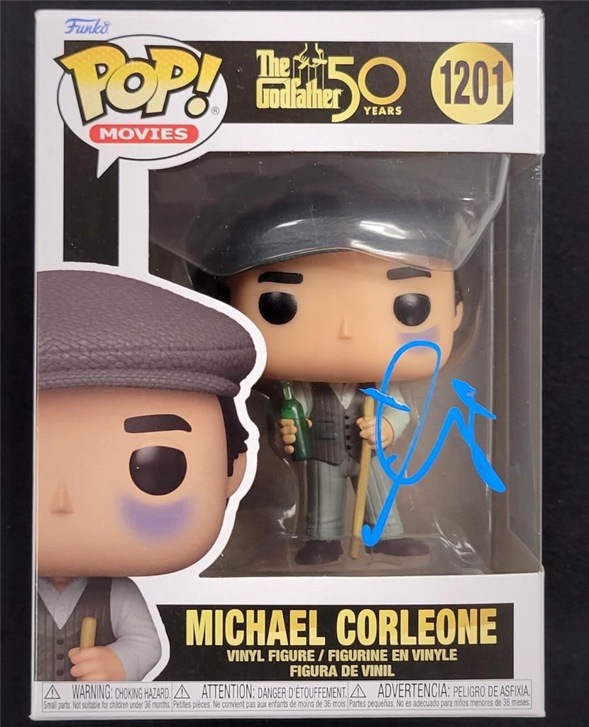 Al Pacino Signed Michael Corleone Funko Pop Beckett Authenticated: Al Pacino Signed Michael Corleone Funko Pop Beckett Authenticated This collectible features a Funko Pop figure of Michael Corleone from the iconic film The Godfather, signed by the legendary Al Pacino