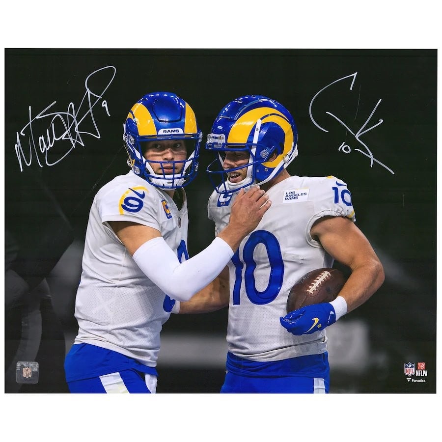 Matthew Stafford Cooper Kupp Dual Signed 16x20 Photo Fanatics Authentic LA Rams (1 of 1)