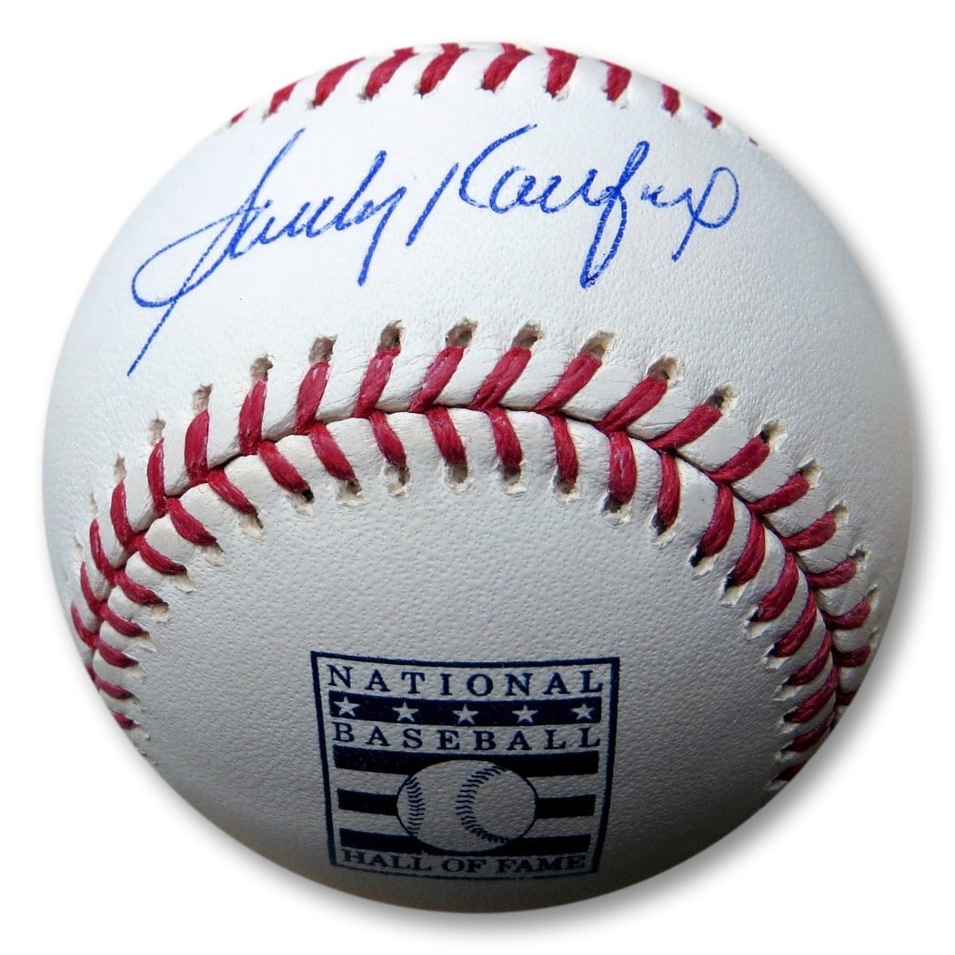 Sandy Koufax Autographed MLB Baseball Dodgers JSA Authenticated: Sandy Koufax Autographed MLB Baseball Dodgers JSA Authenticated This is a Sandy Koufax signed autographed MLB baseball, celebrating his illustrious career with the Los Angeles Dodgers and his Hall of 