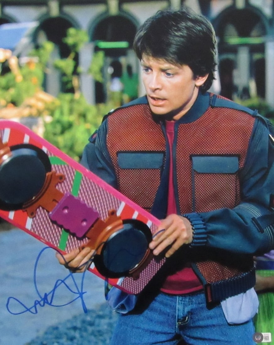 Back to the Future 16x20 Signed Photo by Michael J Fox Beckett Authenticated: Back to the Future 16x20 Signed Photo by Michael J Fox Beckett Authenticated This is a 16x20 photo from "Back to the Future" autographed by Michael J. Fox. The signature has been authenticated by Beck