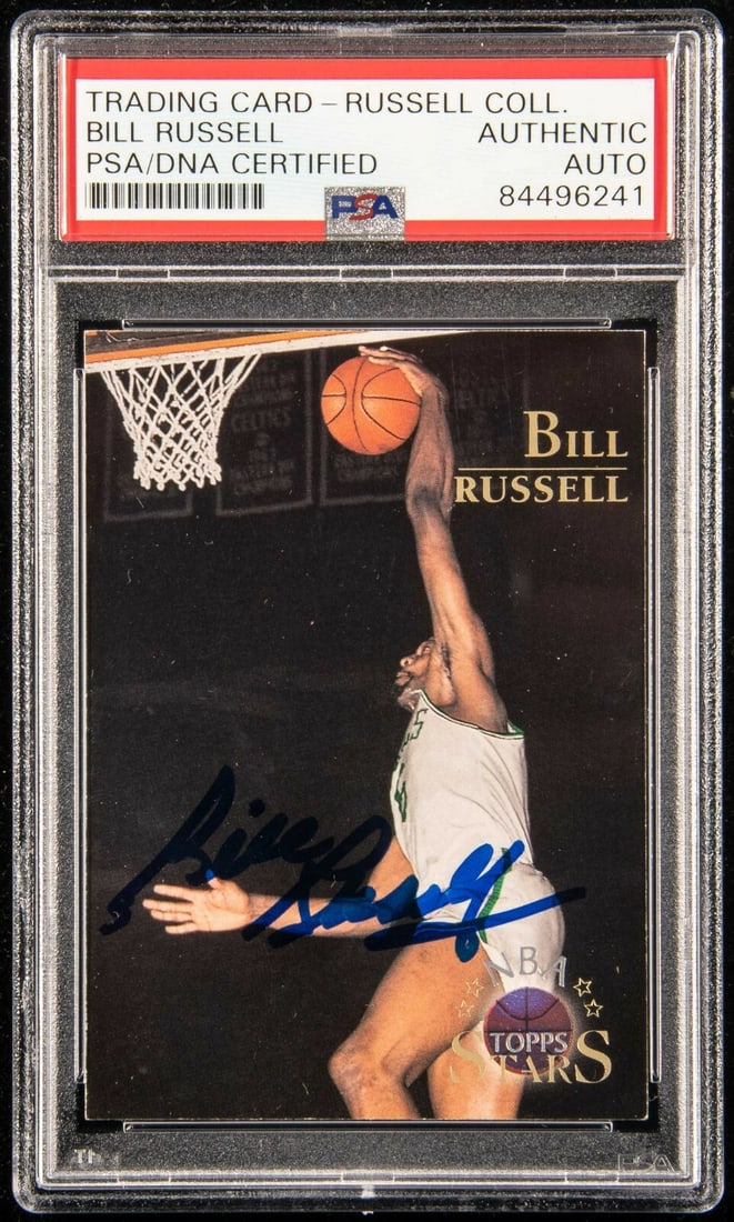 Bill Russell 1996 Topps Stars card PSA DNA autographed #140 (1 of 3)