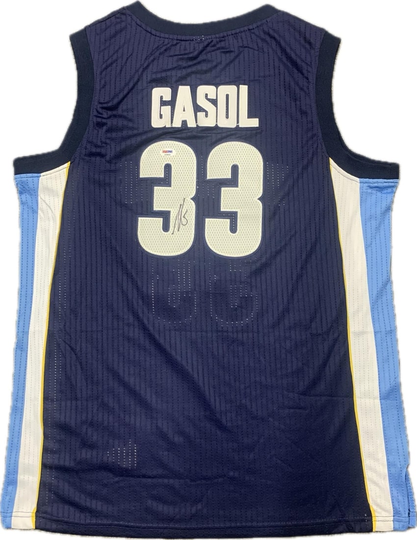 Marc Gasol Autographed Jersey PSA/DNA Memphis Grizzlies Original: Marc Gasol Autographed Jersey PSA/DNA Memphis Grizzlies Original This original stitched jersey is autographed by Marc Gasol, a former player for the Memphis Grizzlies. The signature has been authentic