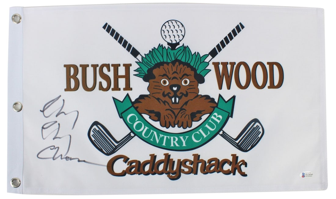 Chevy Cornelius Chase Signed Bushwood Country Club Flag Beckett Authenticated (1 of 7)