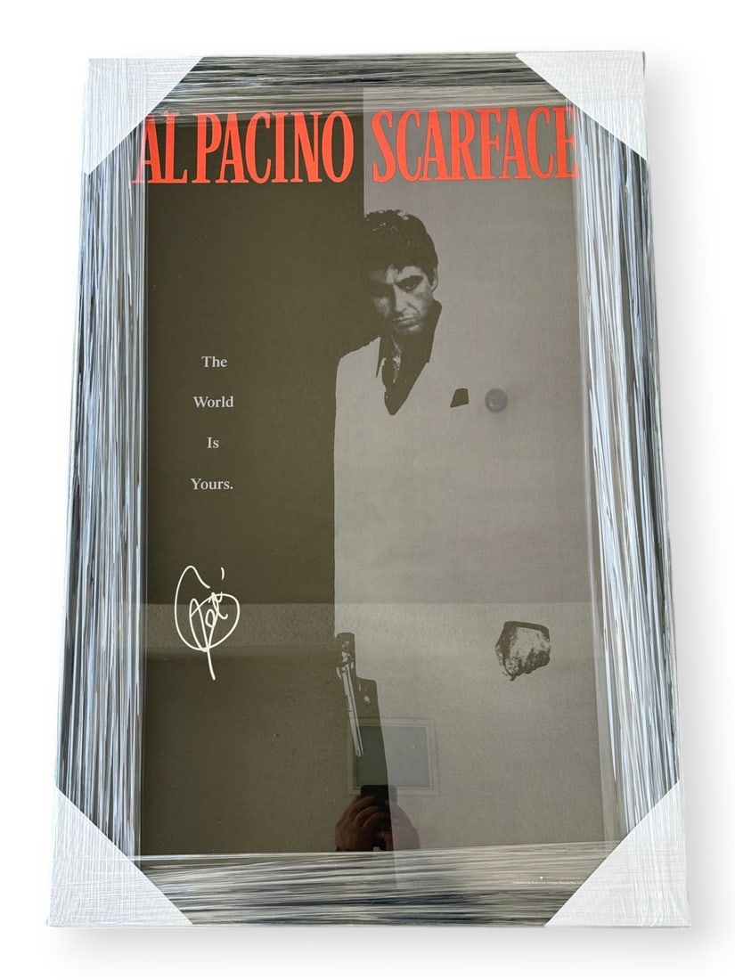 Framed Scarface poster signed by Al Pacino Beckett authenticated (1 of 4)