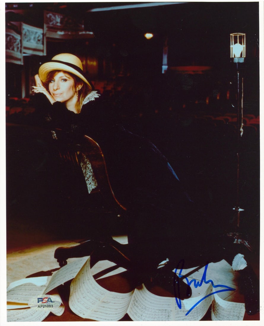 Signed 8x10 Barbra Streisand Funny Girl photo PSA DNA: Signed 8x10 Barbra Streisand Funny Girl photo PSA DNA This 8x10 photograph from Funny Girl has been personally signed by Barbra Streisand. The autograph is authenticated by PSA/DNA and includes a numb