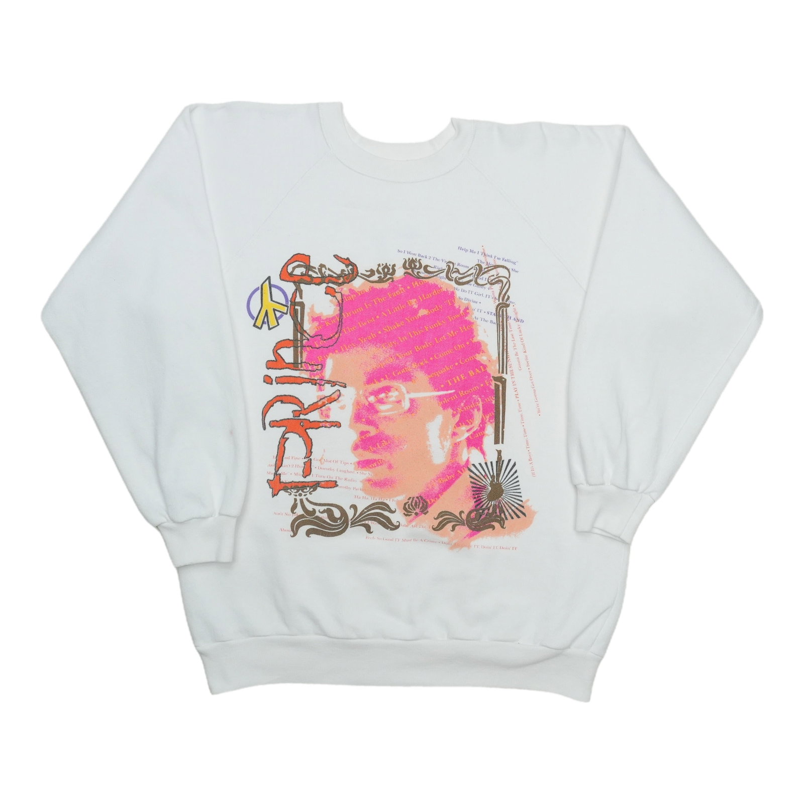 Prince 1987 Sign O The Times tour white cotton sweatshirt XL: Prince 1987 Sign O The Times tour white cotton sweatshirt XL This is an original vintage 1987 Prince Sign O The Times World Tour sweatshirt. The sweatshirt is not a modern reproduction and is made fro