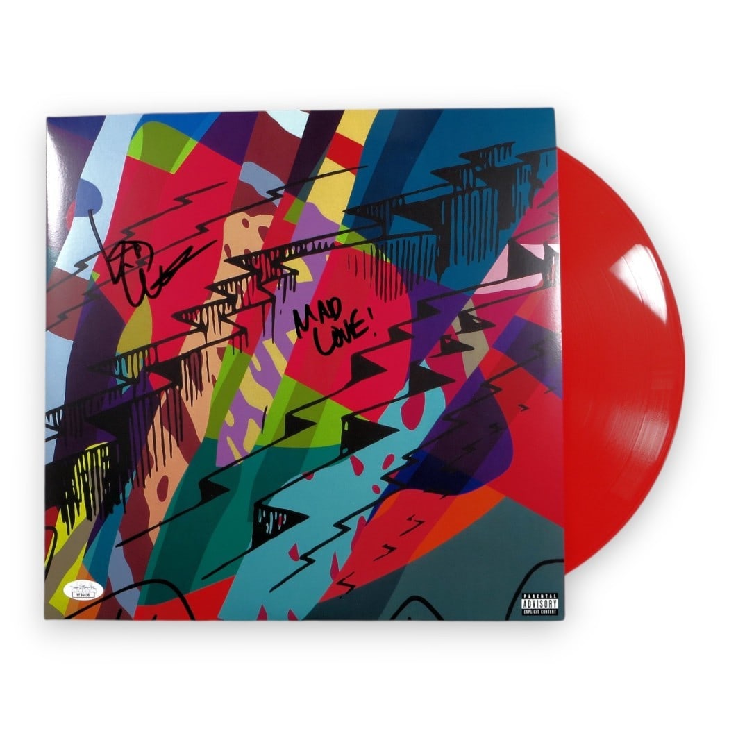 Kid Cudi Insano Autographed Album Cover JSA Certified: Kid Cudi Insano Autographed Album Cover JSA Certified This is an original autographed record album cover of Kid Cudi, featuring the title "Mad Love". The autograph has been authenticated by James Spen