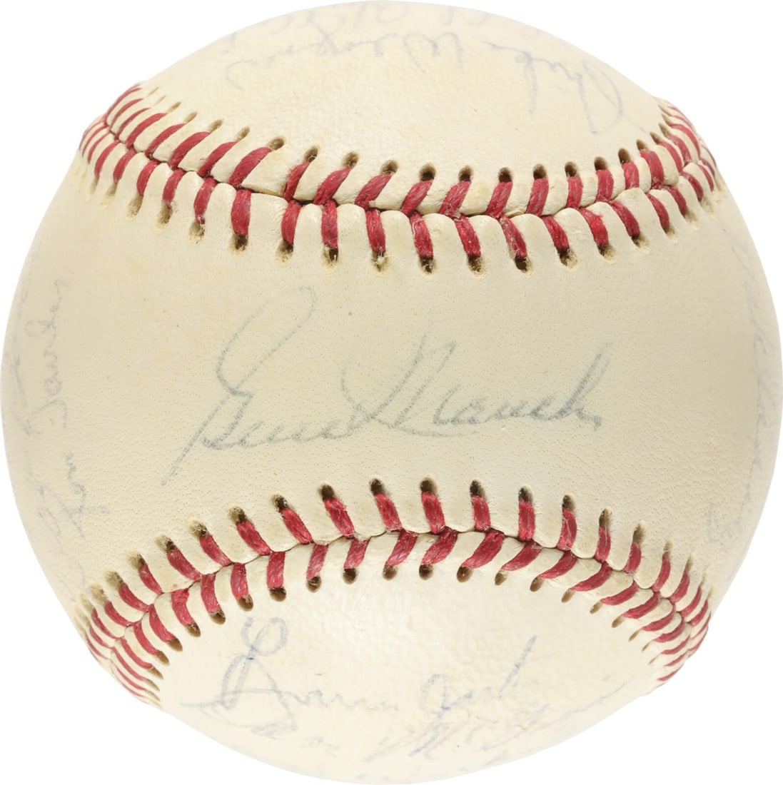 1969 Montreal Expos Team-Signed Baseball with Beckett LOA: 1969 Montreal Expos Team-Signed Baseball with Beckett LOA Celebrate the historic inaugural season of the 1969 Montreal Expos with this team-signed baseball. This Official National League (Giles) baseb