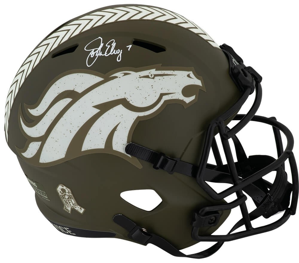 Denver Broncos Salute Speed Replica Helmet Autographed by John Elway With COA (1 of 1)