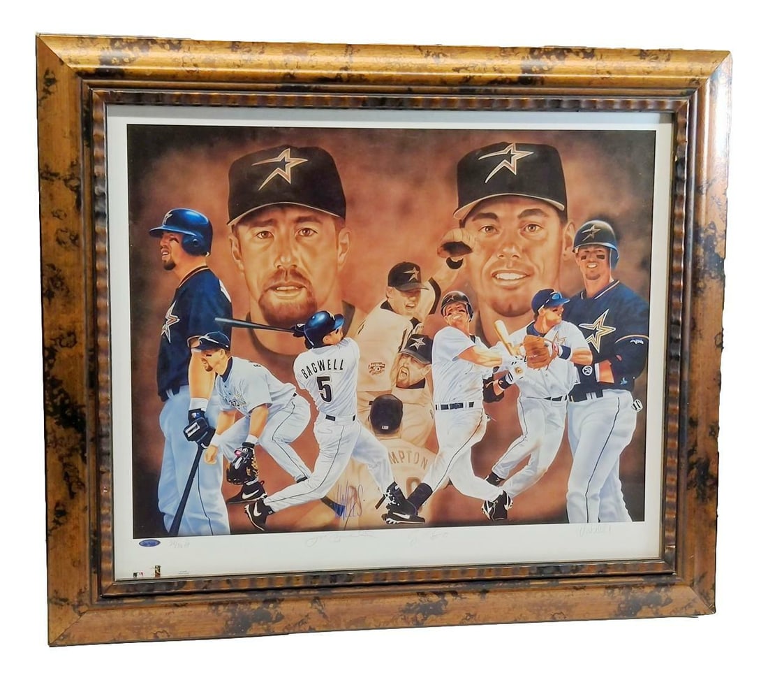 Houston Astros framed signed print by Biggio and Bagwell (1 of 4)