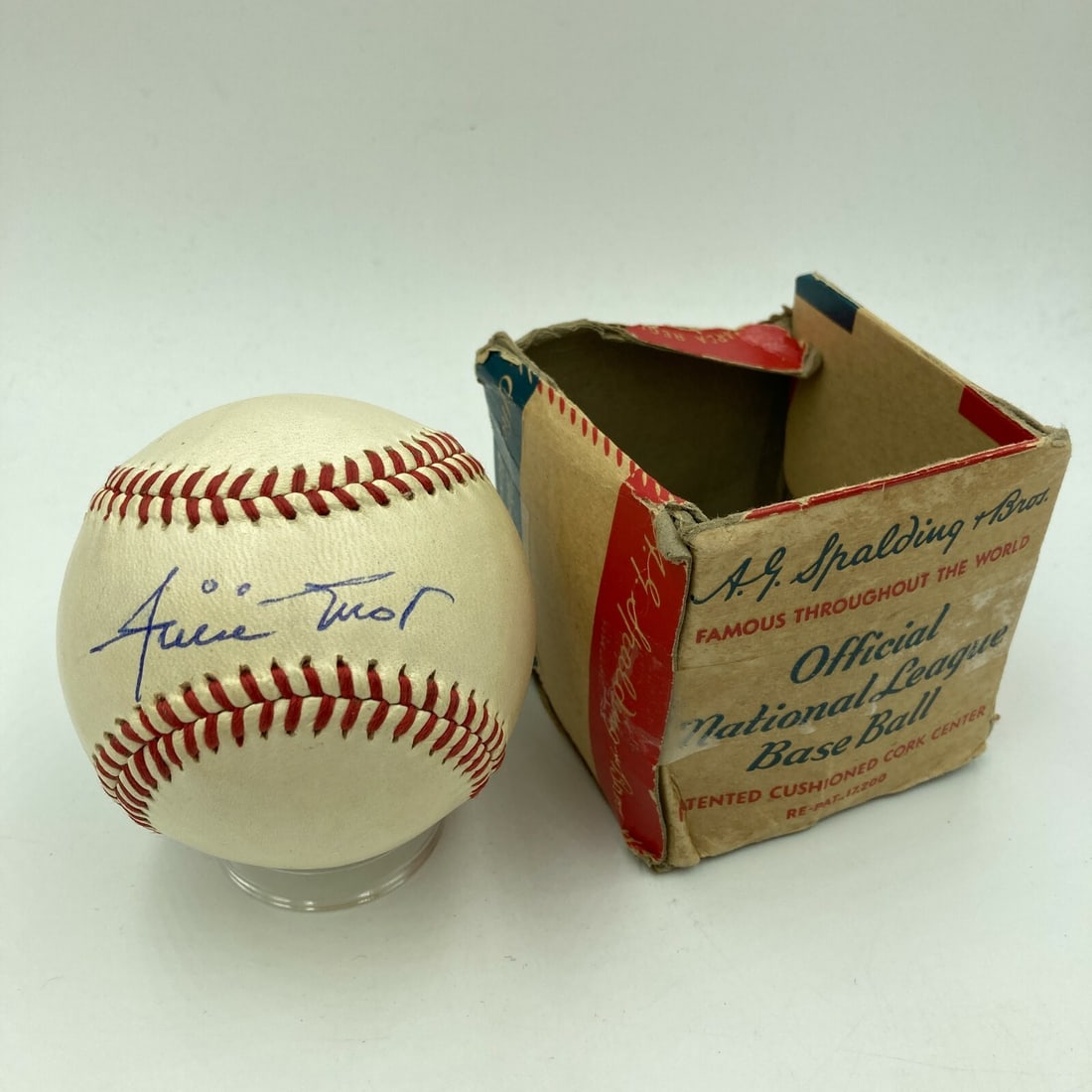 Willie Mays Signed 1940s National League Frick Baseball JSA COA: Willie Mays Signed 1940s National League Frick Baseball JSA COA This beautiful Willie Mays signed 1940's National League Frick baseball is a remarkable collectible for any baseball enthusiast. The bal