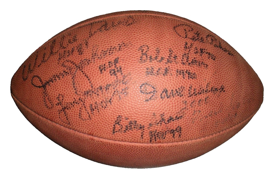 Signed NFL Game Football Jimmy Johnson Pete Pihos Bob St Clair Davis With COA (1 of 4)