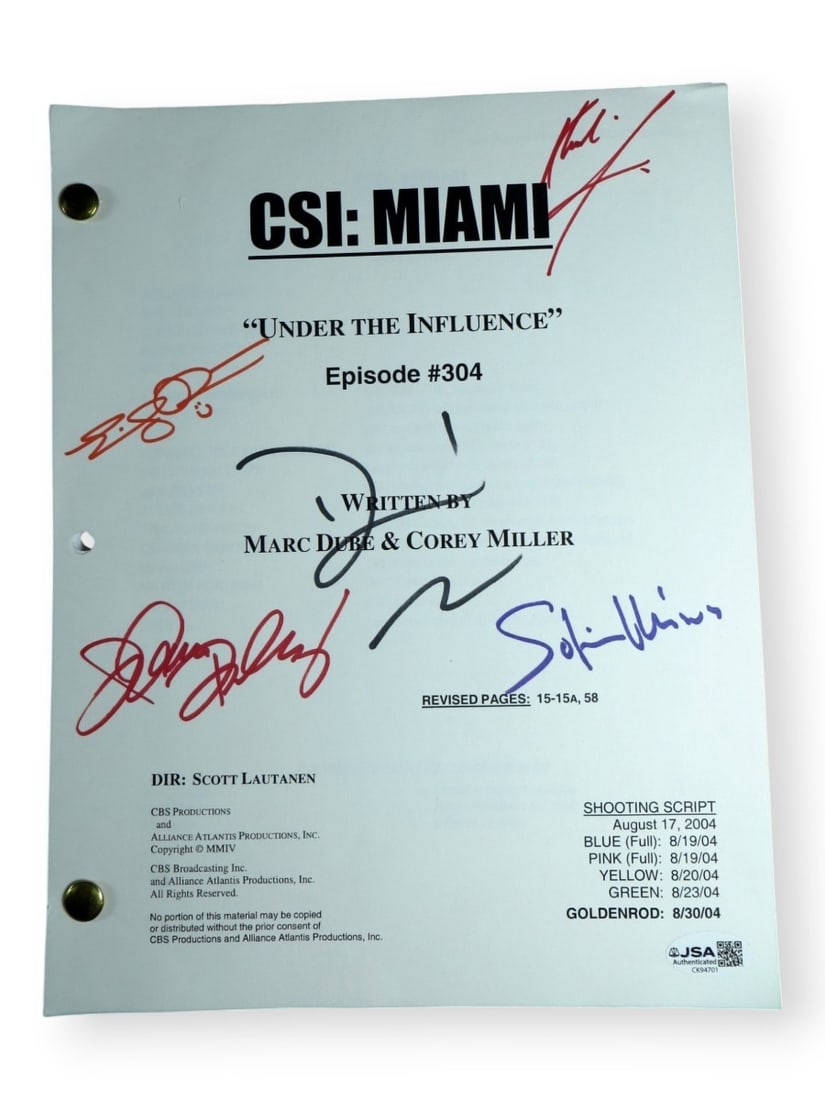 CSI Miami cast autographed script JSA David Caruso Sofia Milos Emily Procter (1 of 3)