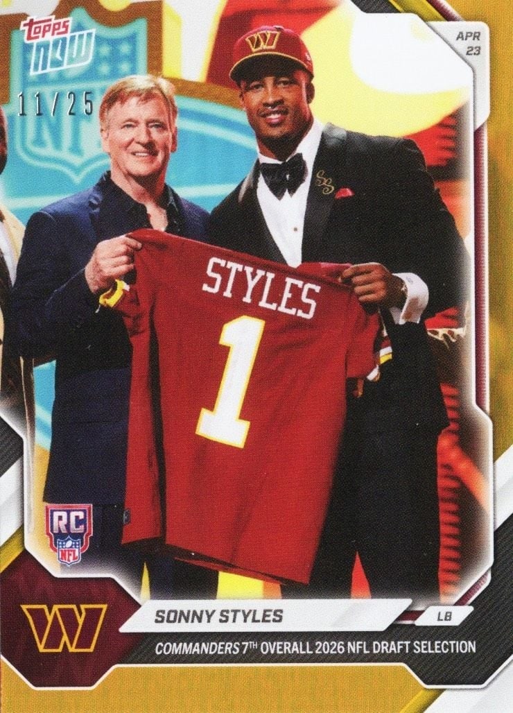 Sonny Styles Topps Now Orange Foil Rookie Football Card /25 (1 of 1)