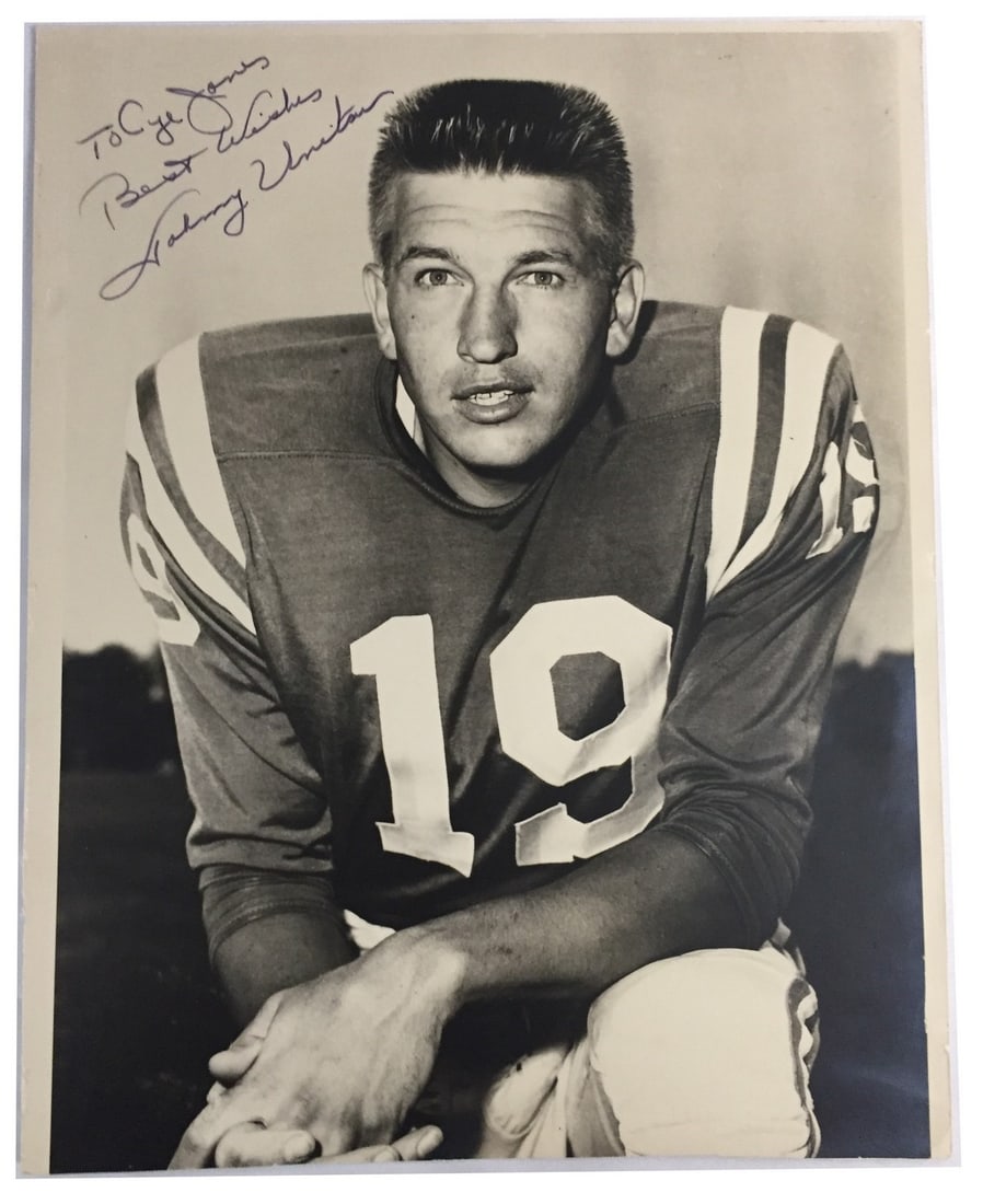 Johnny Unitas Autographed 11x14 Photo Baltimore Colts Beckett BAS (1 of 2)