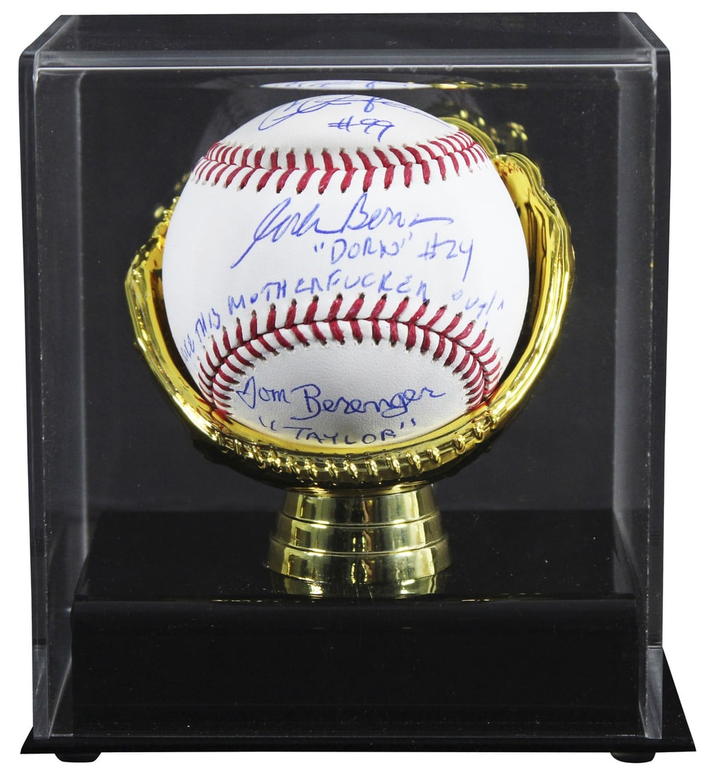 Autographed OML Baseball by Sheen Berenger Bernsen with Display Case BAS Witnessed: Autographed OML Baseball by Sheen Berenger Bernsen with Display Case BAS Witnessed This Official Major League Baseball has been personally signed by Charlie Sheen, Tom Berenger, and Corbin Bernsen, th