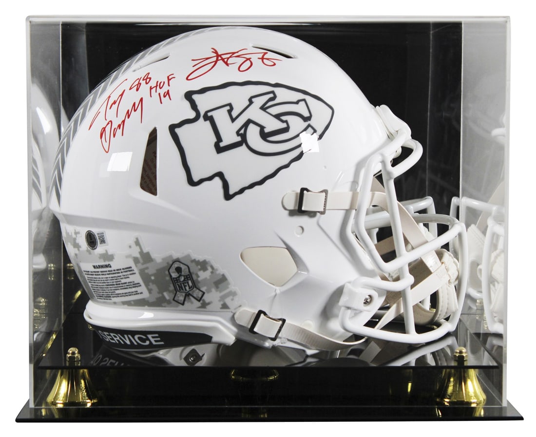Kansas City Chiefs dual-signed Riddell Speed Proline helmet BAS authenticated: Kansas City Chiefs dual-signed Riddell Speed Proline helmet BAS authenticated This is an original Kansas City Chiefs full-size Riddell Speed Proline helmet, alternate 2024 Salute To Service III editio