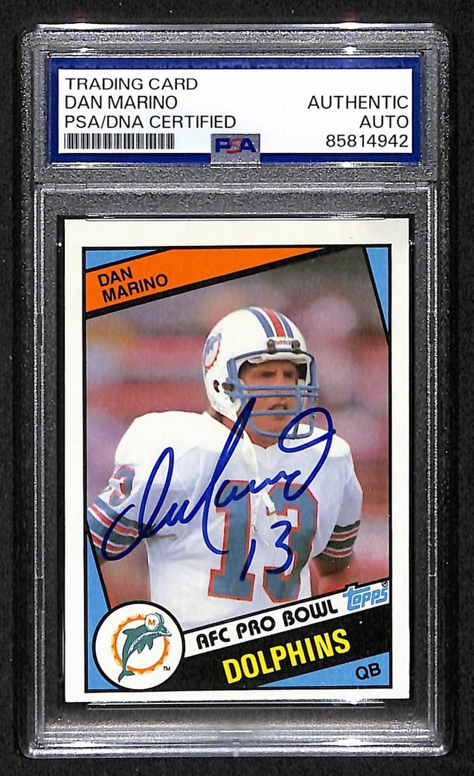 Dan Marino 1984 Topps Rookie Card PSA DNA Autographed Dolphins (1 of 2)