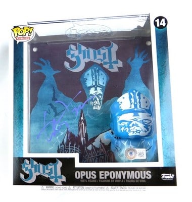 Autographed Tobias Forge Ghost Funko Pop Beckett Authenticated: Autographed Tobias Forge Ghost Funko Pop Beckett Authenticated This Funko POP! figure, featuring Ghost Opos Eponymous, has been autographed by Tobias Forge. The signature has been authenticated by Bec