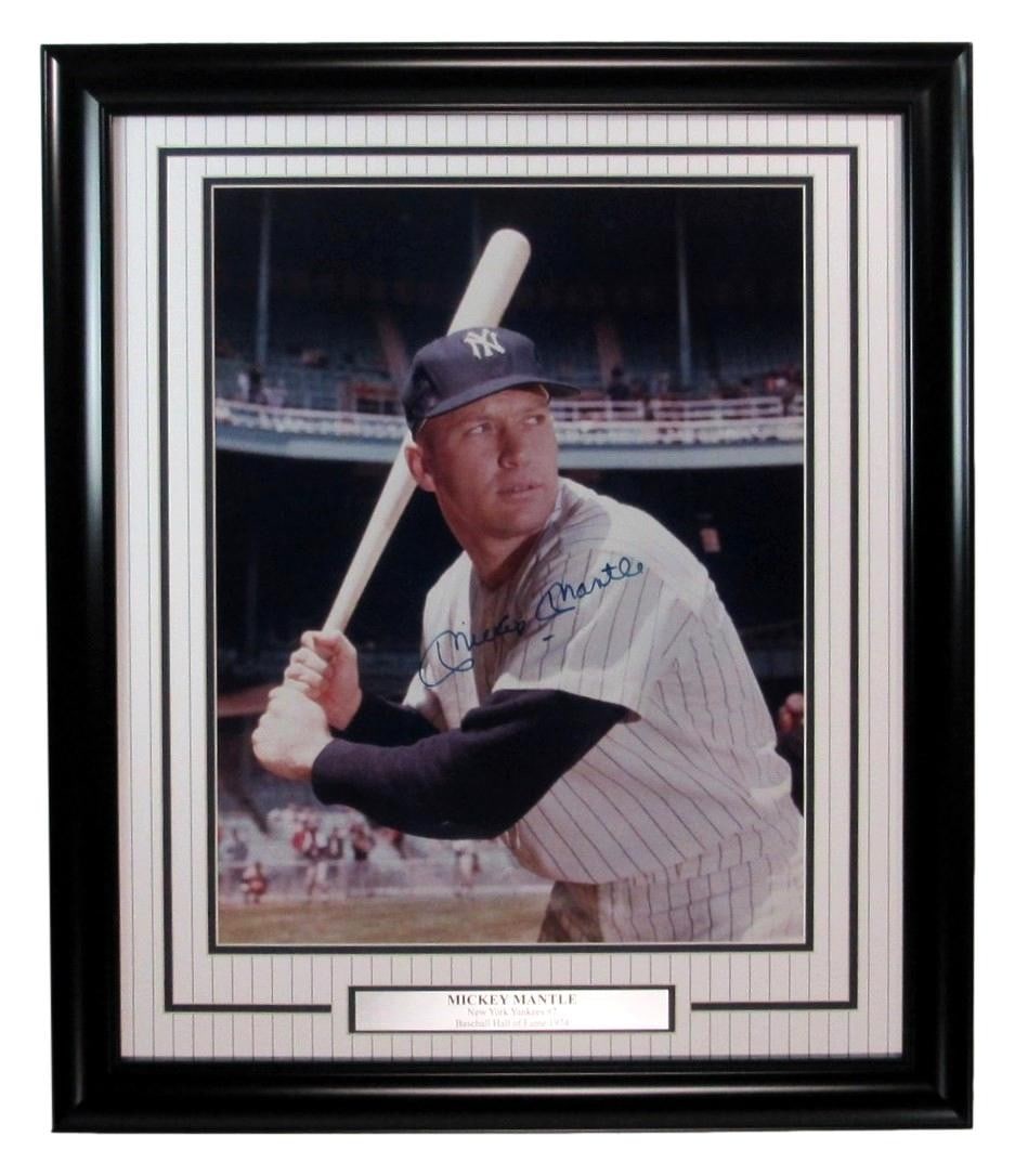 Framed 16x20 Photograph Signed by Mickey Mantle with JSA Authentication (1 of 4)