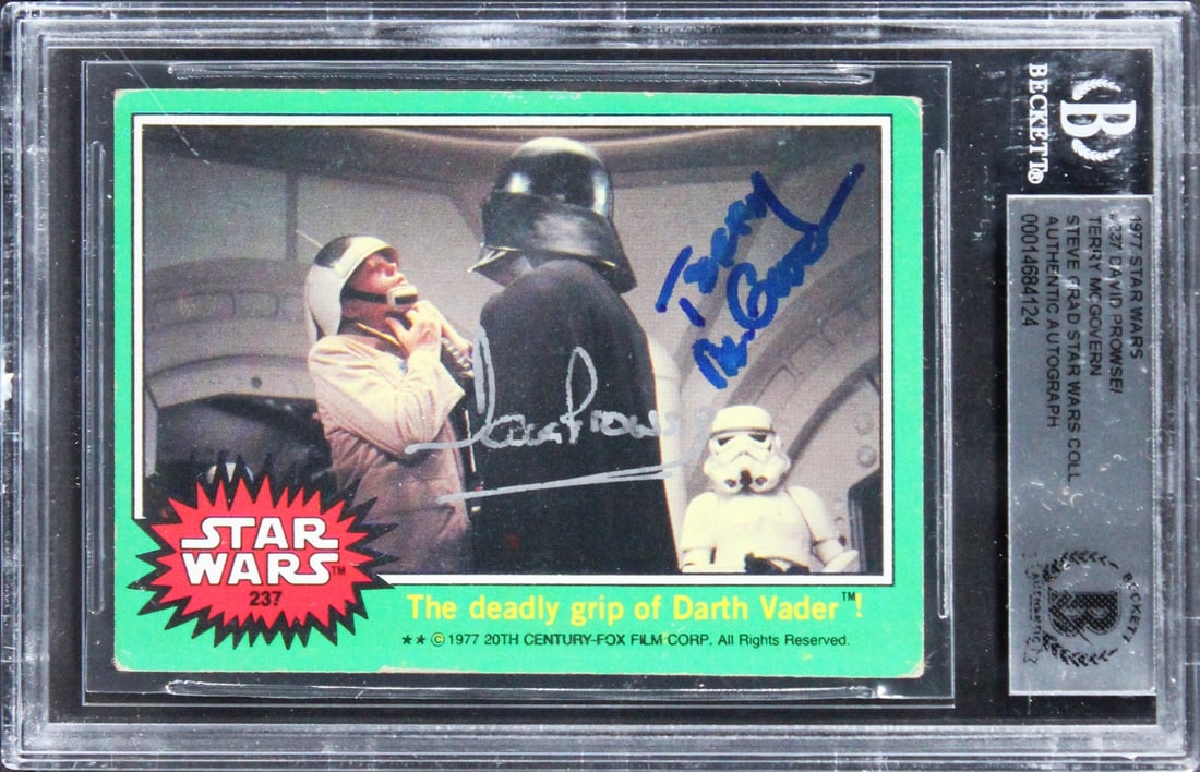 Star Wars 1977 Card #75 Signed by David Prowse and Terry McGovern Beckett Authenticated (1 of 2)