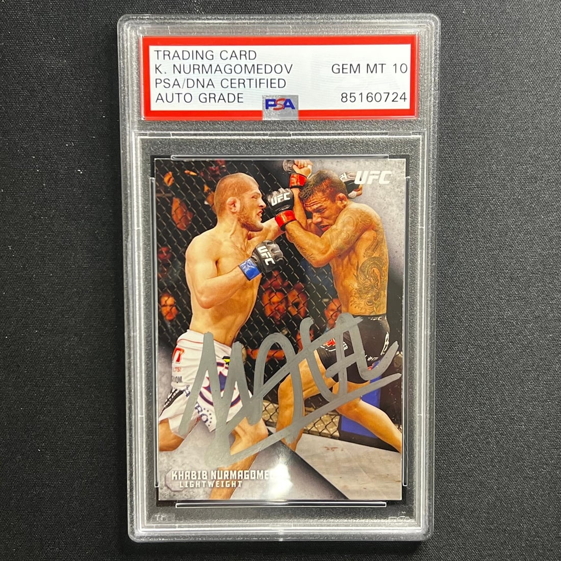 Khabib Nurmagomedov Autographed 2015 UFC Topps Card PSA Auto 10 Authenticated: Khabib Nurmagomedov Autographed 2015 UFC Topps Card PSA Auto 10 Authenticated This is a 2015 UFC Topps #49 sports trading card featuring Khabib Nurmagomedov. The card is autographed by Khabib Nurmagom