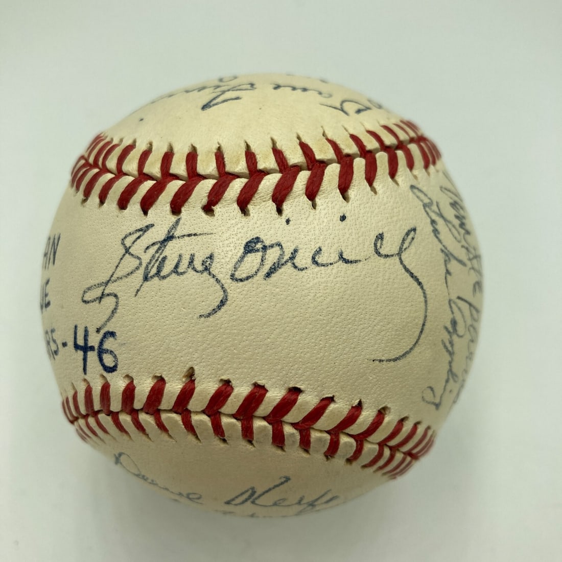 1946 American League All-Star Team Signed Baseball 16 Signatures: 1946 American League All-Star Team Signed Baseball 16 Signatures This beautiful 1946 All-Star Game baseball showcases the signatures of the American League team members. The ball, produced by Harridge