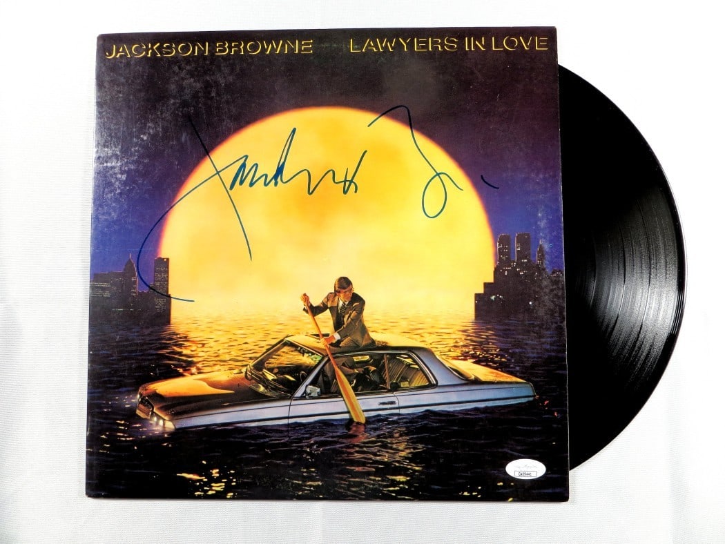 Jackson Browne Autographed Lawyers in Love Album Cover JSA Certified: Jackson Browne Autographed Lawyers in Love Album Cover JSA Certified This is a signed autographed record album cover of Jackson Browne's "Lawyers in Love." The item is an original piece and includes t
