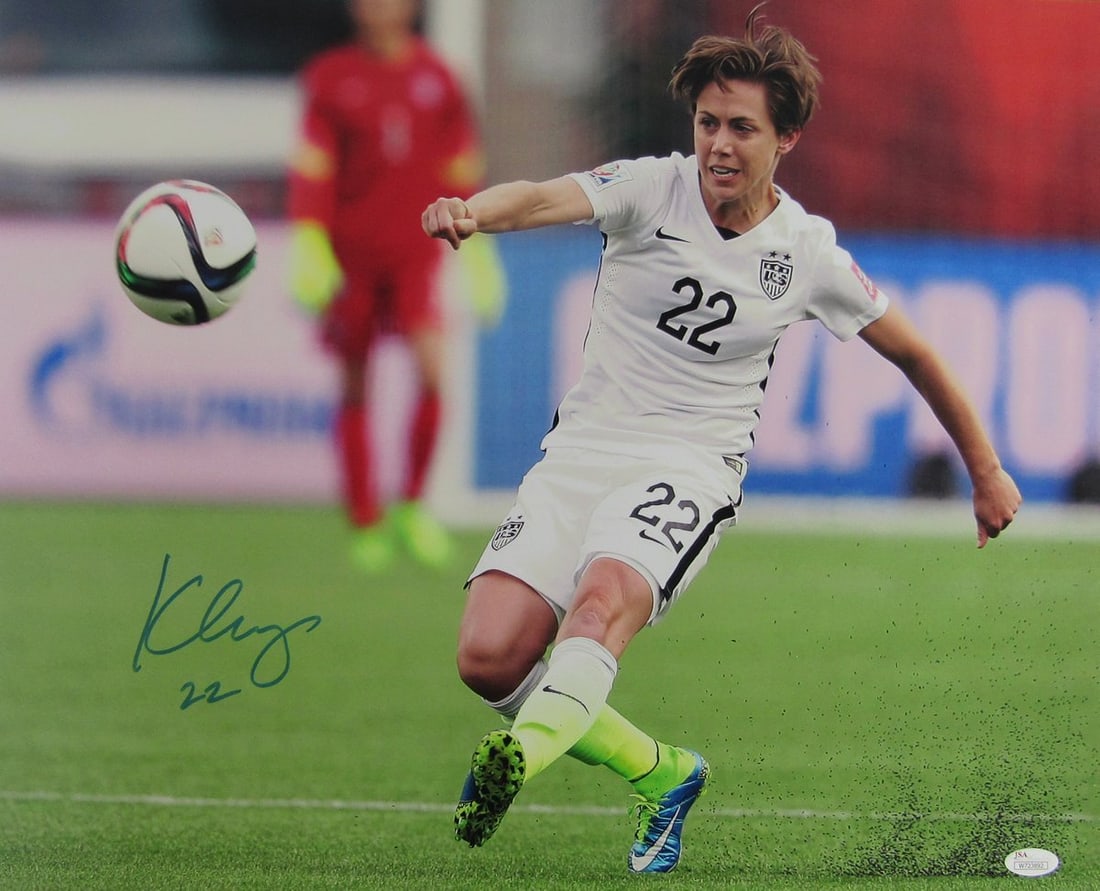 16x20 Photo Signed by Megan Klingenberg USWNT JSA Authenticated: 16x20 Photo Signed by Megan Klingenberg USWNT JSA Authenticated This 16x20 photo features the autograph of Megan Klingenberg from the US Women's National Team. The signature has been authenticated by 