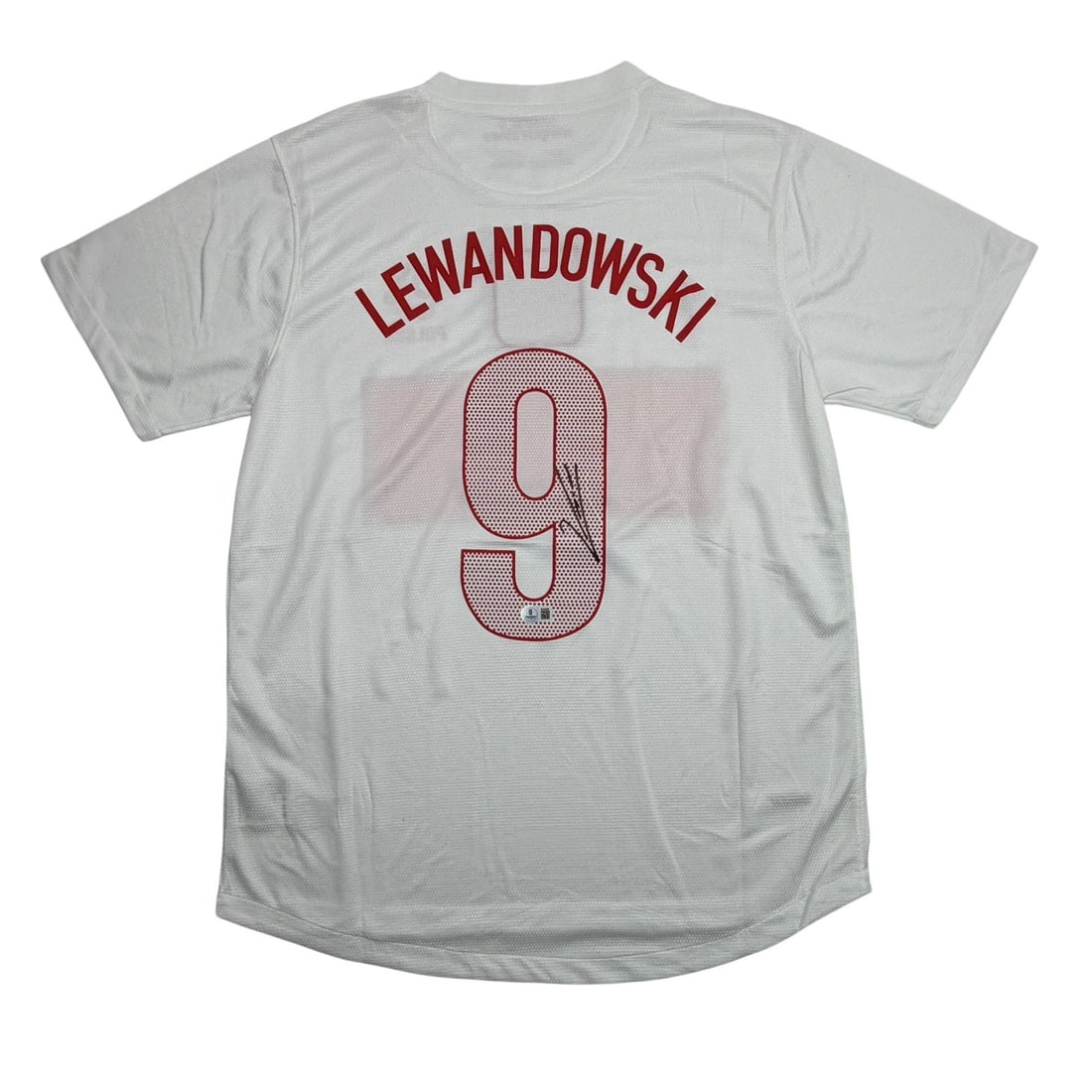 Robert Lewandowski signed Poland white soccer jersey Beckett BAS COA: Robert Lewandowski signed Poland white soccer jersey Beckett BAS COA This is a pre-owned Poland national team soccer jersey in white, autographed by Robert Lewandowski. The jersey is made from a blend