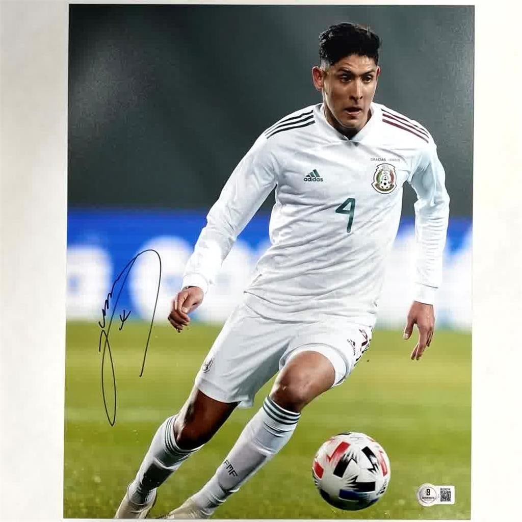 Edson Alvarez autographed 11x14 Mexico soccer photo Beckett authenticated: Edson Alvarez autographed 11x14 Mexico soccer photo Beckett authenticated This is an original 11x14 photo featuring Edson Alvarez, signed and authenticated by Beckett Authentication Services (BAS). Th