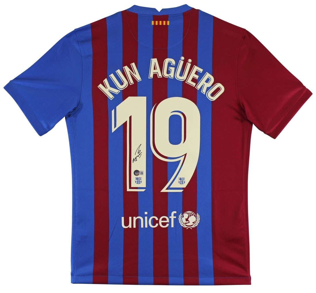 Sergio Aguero Signed Nike Barcelona Jersey Beckett Authenticated Autograph (1 of 4)
