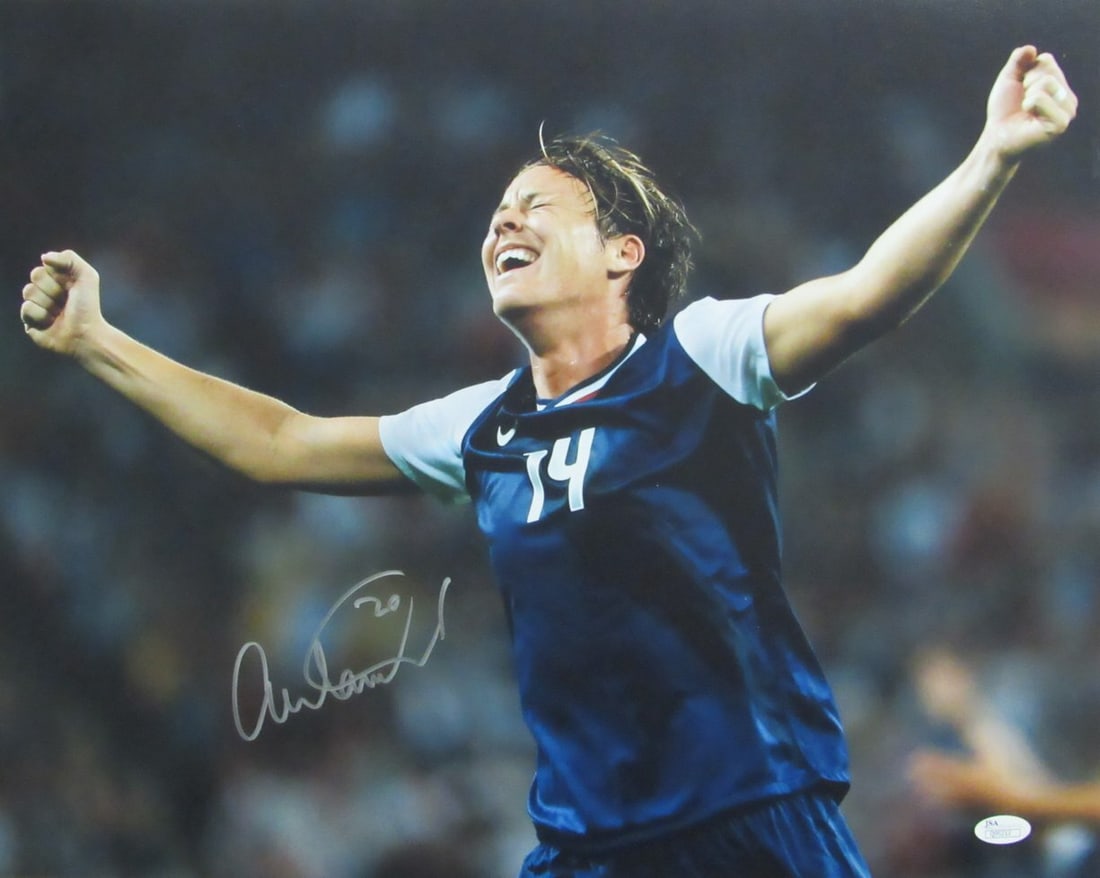 Abby Wambach Signed 16x20 US Women's Soccer Photo JSA Authenticated: Abby Wambach Signed 16x20 US Women's Soccer Photo JSA Authenticated This is an original signed 16x20 photo of Abby Wambach, a prominent player in US Women's Soccer. The photograph has been authenticat
