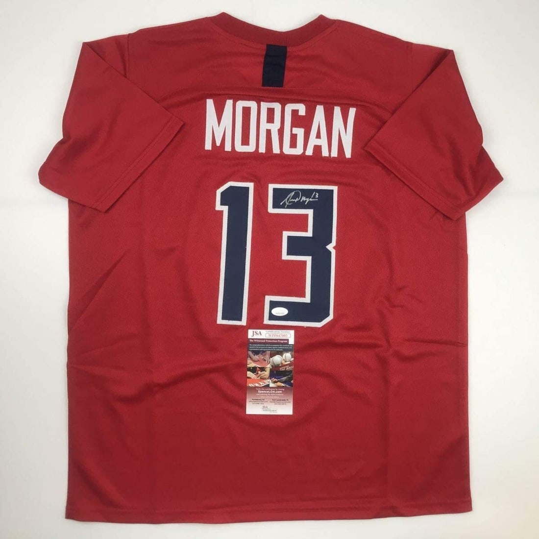 Alex Morgan Signed USA World Cup Jersey with JSA Authentication: Alex Morgan Signed USA World Cup Jersey with JSA Authentication Celebrate your passion for soccer with this authentic, autographed Alex Morgan red Team USA World Cup jersey. This original jersey is no