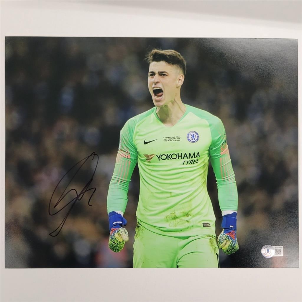 Kepa Arrizabalaga Signed Chelsea FC 11x14 Photo Beckett BAS Authenticated: Kepa Arrizabalaga Signed Chelsea FC 11x14 Photo Beckett BAS Authenticated This is a stunning 11x14 photograph of Kepa Arrizabalaga, the talented Chelsea FC goalkeeper. The photo features an authentic 