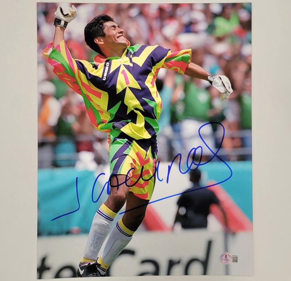 Jorge Campos Autographed 11x14 Photo Mexico LA Galaxy Beckett Authenticated (1 of 2)