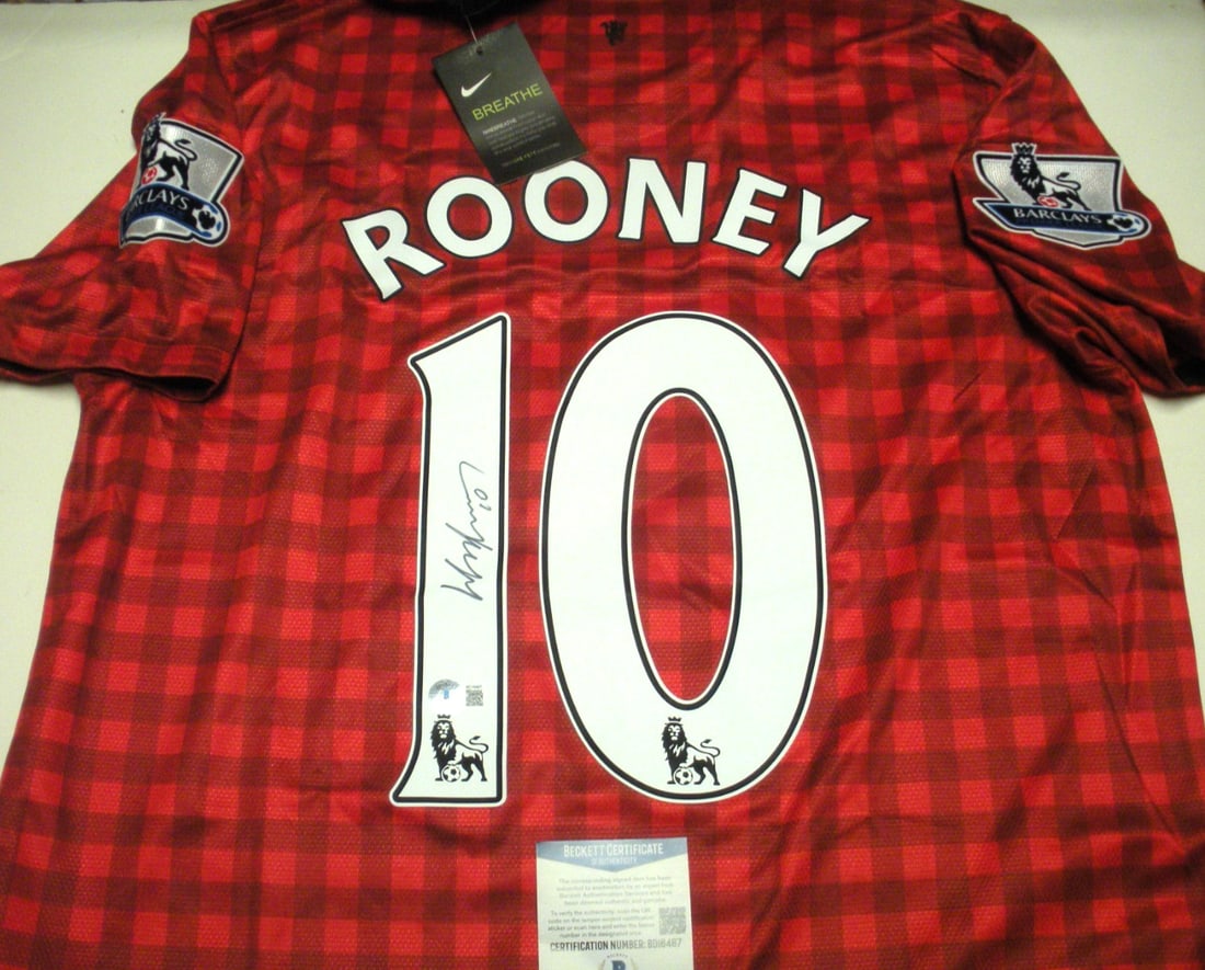 Signed Nike Manchester United Jersey Wayne Rooney Beckett COA (1 of 3)