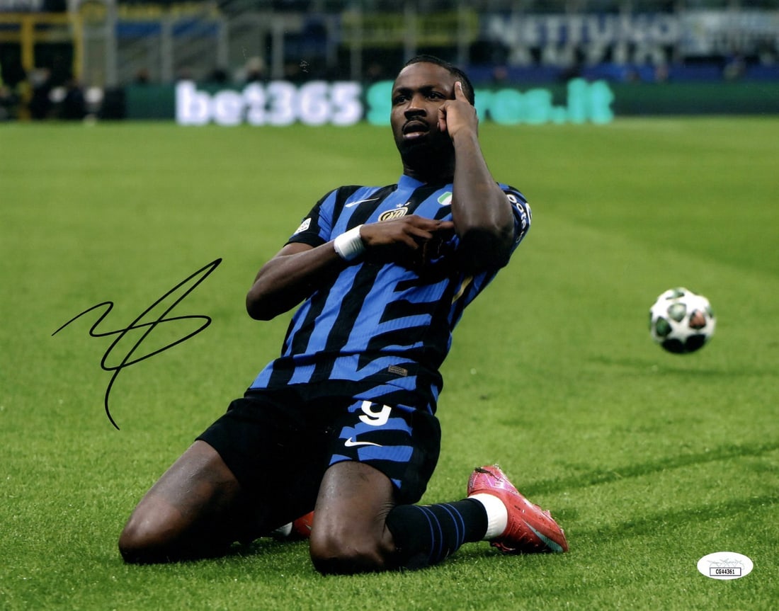 Marcus Thuram Signed 11x14 Inter Milan Goal Celebration Photo JSA (1 of 2)