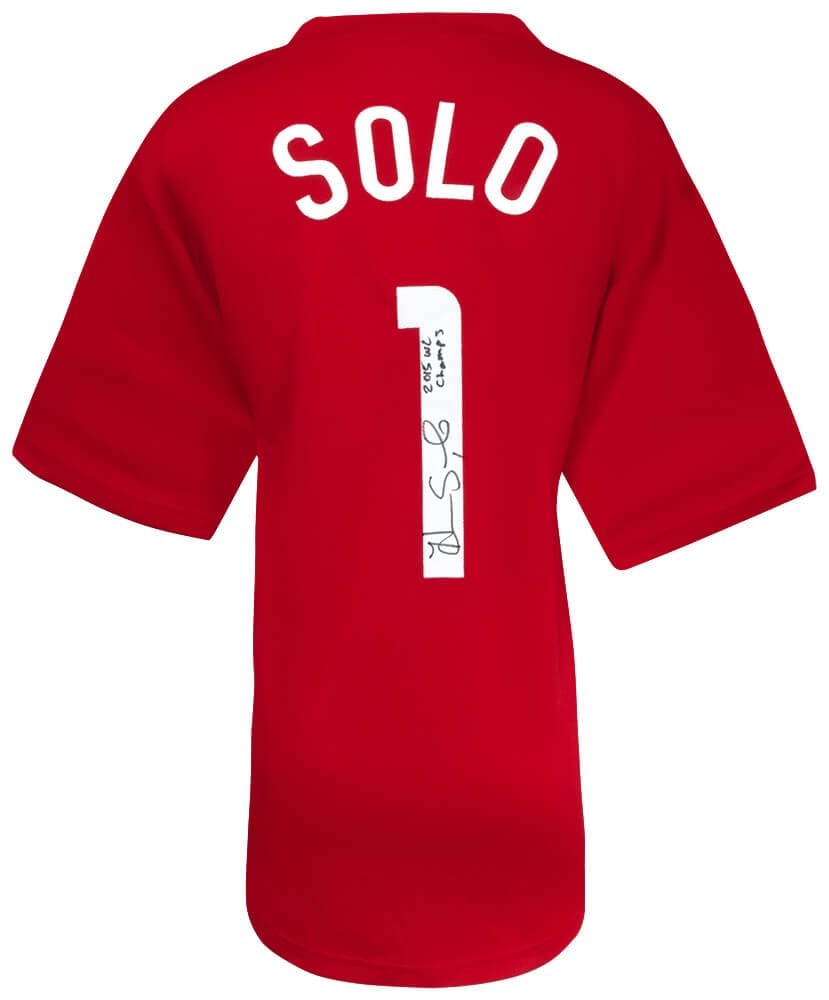 Hope Solo autographed red custom soccer jersey 2015 WC Champs: Hope Solo autographed red custom soccer jersey 2015 WC Champs This is a red custom soccer jersey signed by Hope Solo, featuring the '2015 WC Champs' inscription. The jersey is an original item and com