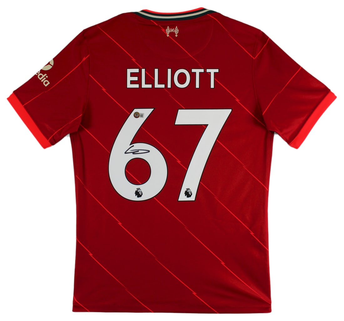 Harvey Elliott Signed Liverpool FC Red Nike Jersey Beckett COA: Harvey Elliott Signed Liverpool FC Red Nike Jersey Beckett COA This authentic signed red Nike jersey features the signature of Harvey Elliott, a rising star of the Liverpool Football Club. The jersey 