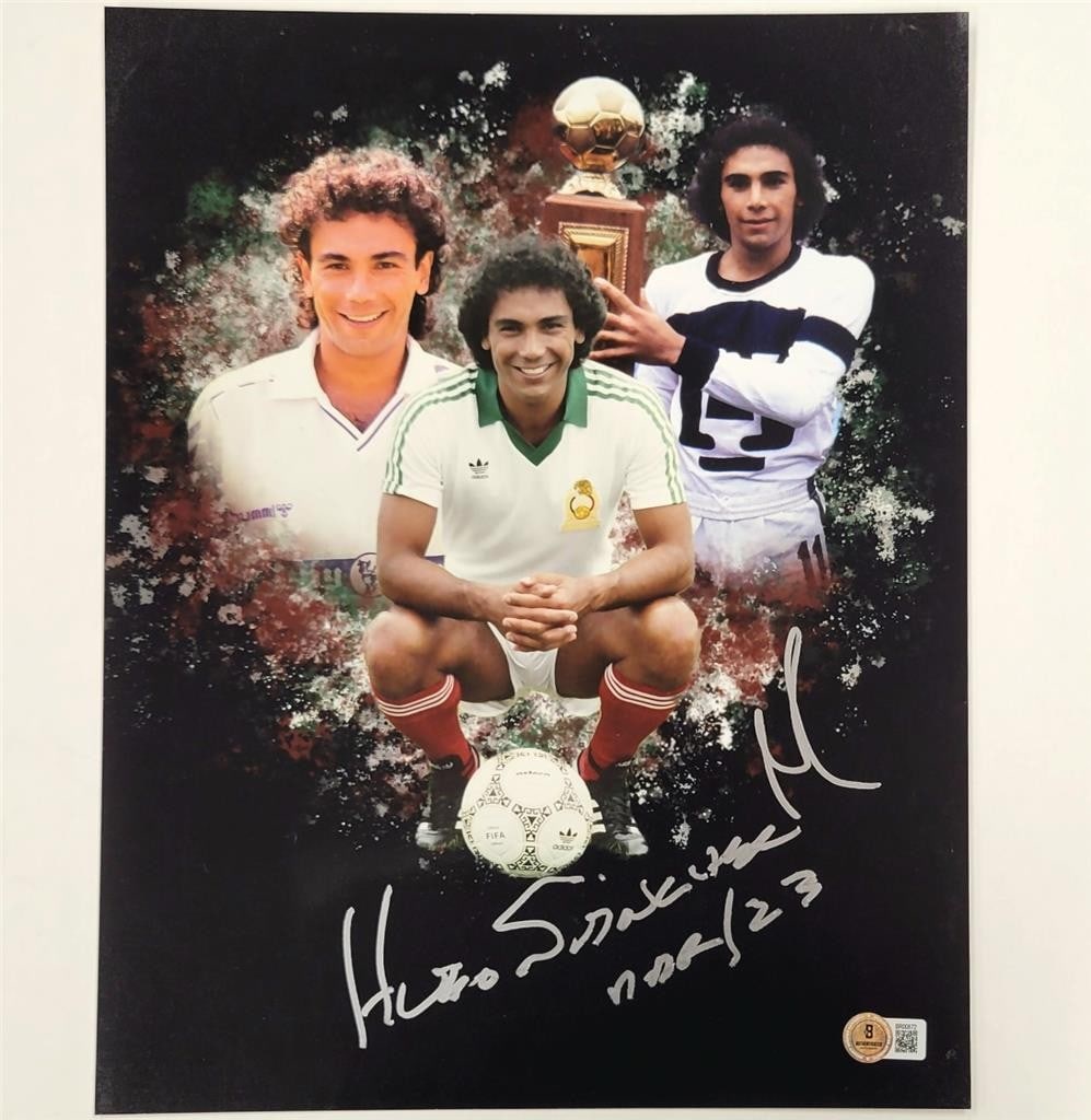 Hugo Sanchez Signed 11x14 Mexico Soccer Photo Beckett Authenticated: Hugo Sanchez Signed 11x14 Mexico Soccer Photo Beckett Authenticated Capture a piece of soccer history with this authentic 11x14 photo of Hugo Sanchez, a legendary figure in Mexican football. This sign