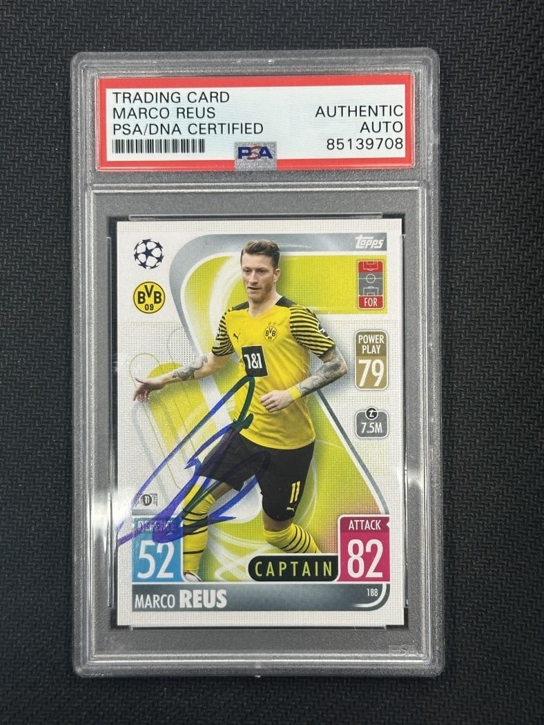 Marco Reus 2021 Topps Match Attax Hand Signed PSA Authentic Soccer Card (1 of 2)
