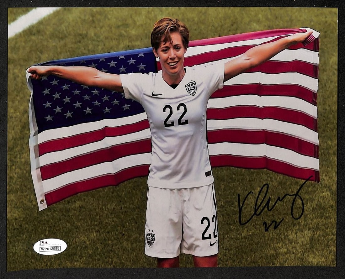 Meghan Klingenberg Autographed 8x10 Team USA Soccer Photo JSA Certified: Meghan Klingenberg Autographed 8x10 Team USA Soccer Photo JSA Certified This 8x10 photo features Meghan Klingenberg of Team USA Women's Soccer and has been hand-signed. The autograph is authenticated 