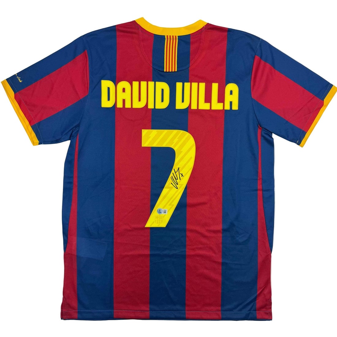 Custom FC Barcelona Blue Jersey Signed by David Villa with Beckett Authentication (1 of 4)