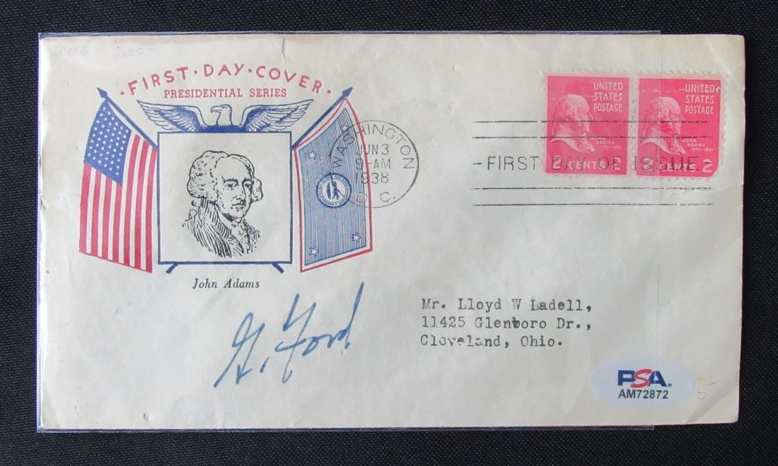 Gerald Ford Signed 1938 FDC Envelope PSA/DNA Authenticated (1 of 4)