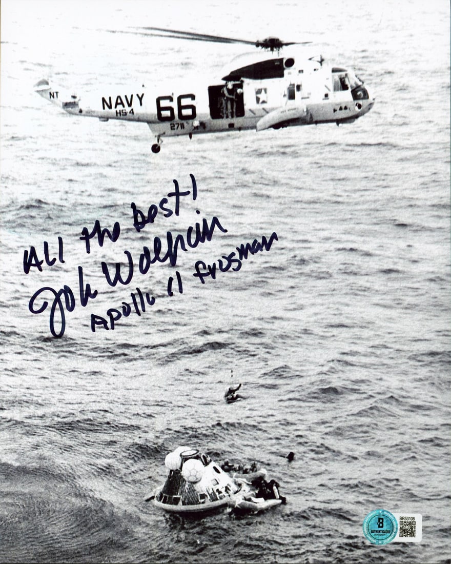 Beckett Authenticated John Wolfram Apollo 11 Frogman Signed 8x10 Photo (1 of 1)