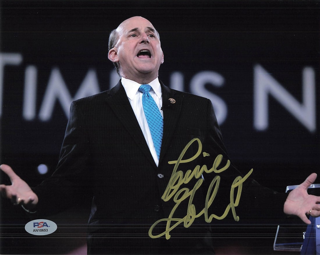 Louie Gohmert Signed 8x10 Photo Authenticated by PSA/DNA: Louie Gohmert Signed 8x10 Photo Authenticated by PSA/DNA This is an original 8x10 photograph signed by Louie Gohmert, featuring a clear and authenticated autograph. The signature has been verified by 
