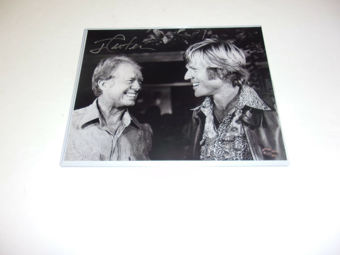 Signed 8x10 Photograph Featuring Jimmy Carter and Robert Redford Autographs (1 of 1)